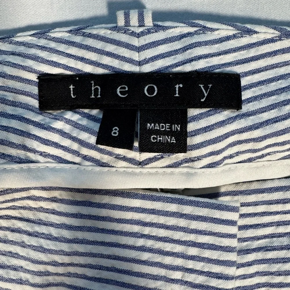 Theory Seersucker!! Women’s pants! Summer here I come❤️ old money - Picture 2 of 5